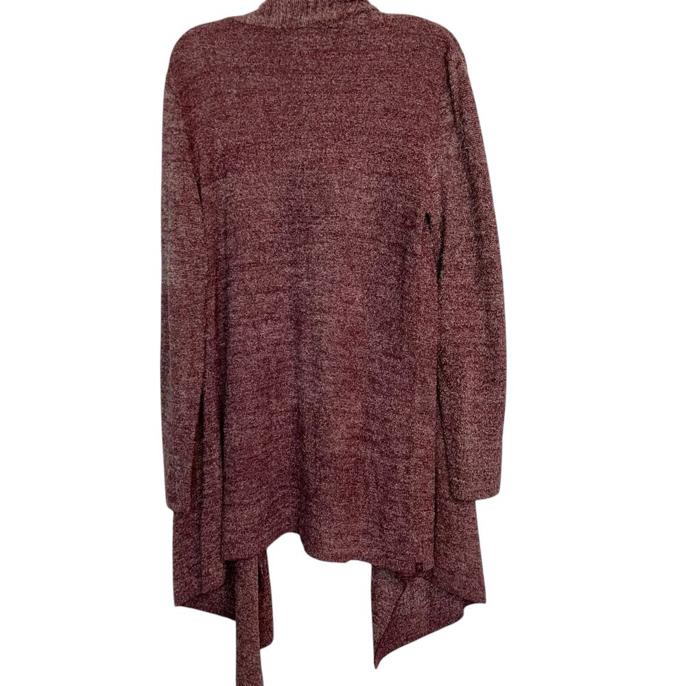 Barefoot Dreams Cozychic Lite Knit Island Wrap Heathered Maroon L/XL Style 903 - Picture 3 of 6